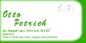 otto petrich business card